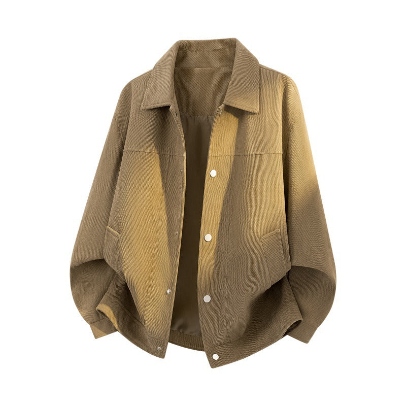 Herren Struktur-Oversized Überhemdjacke mit Wattierung und Druckknöpfen Drune