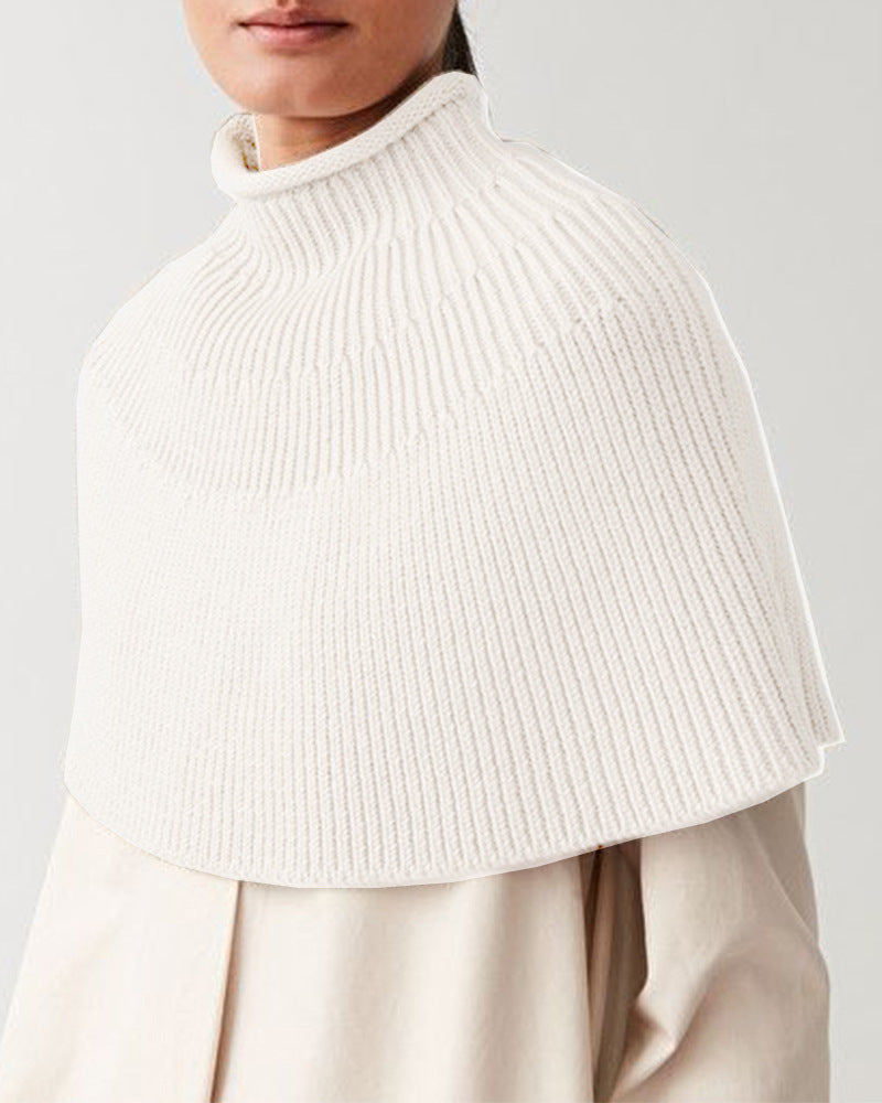Damen Strickcape mit hochgeschlossenem Kragen Drune