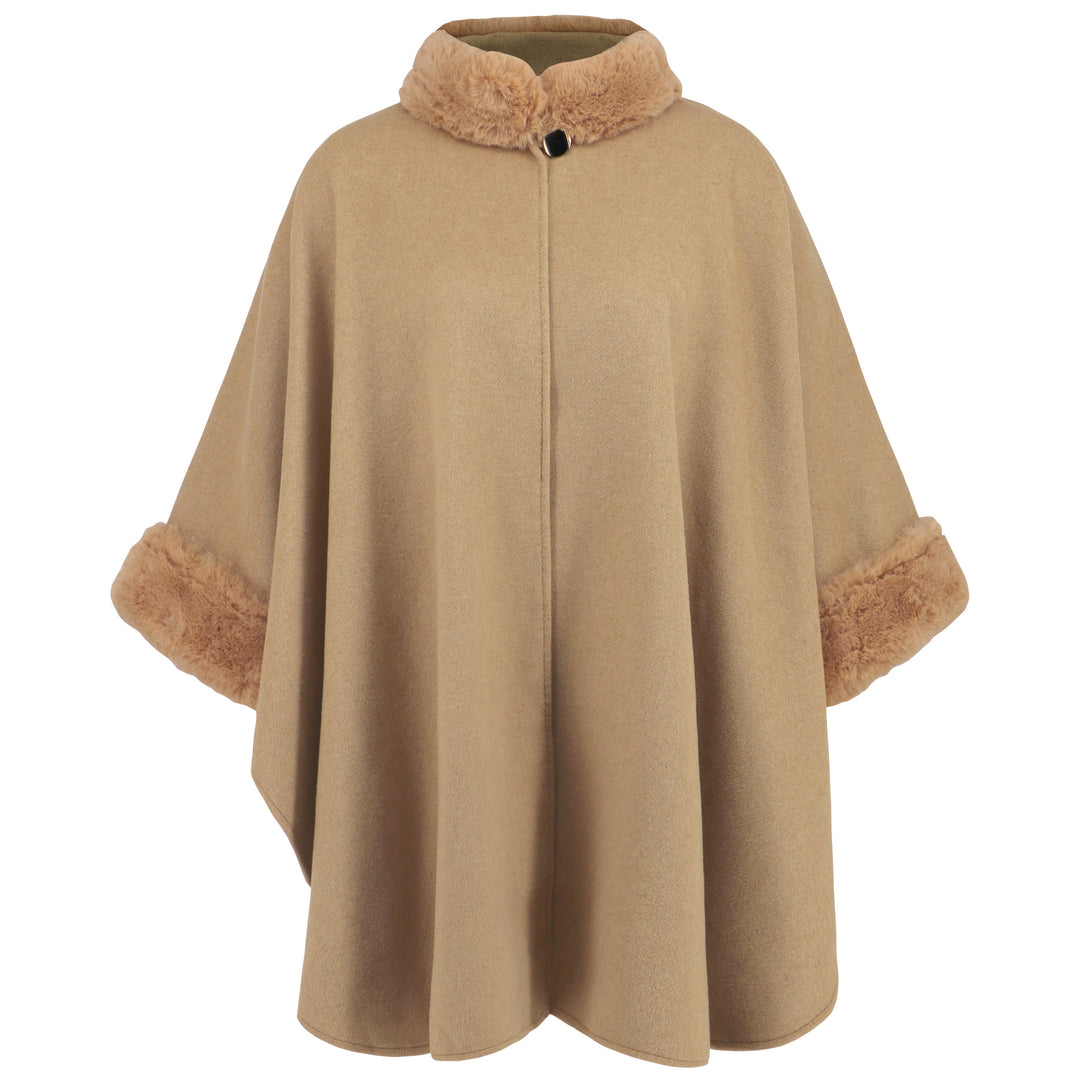 Damen Übergroße Umarmende Poncho mit Kuschelfutter Drune