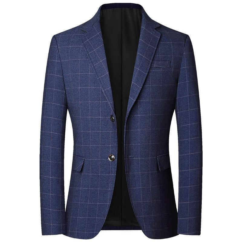 Herren Slim-Fit Sakko im Karo-Look mit klassischem Knopfverschluss Drune