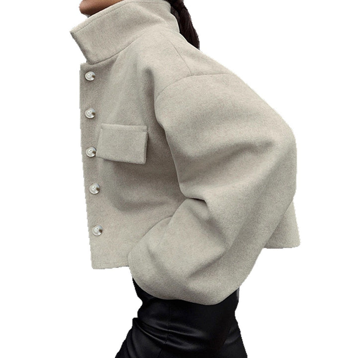 Damen Oversized Wolljacke mit Knopfleiste und praktischen Taschen Drune