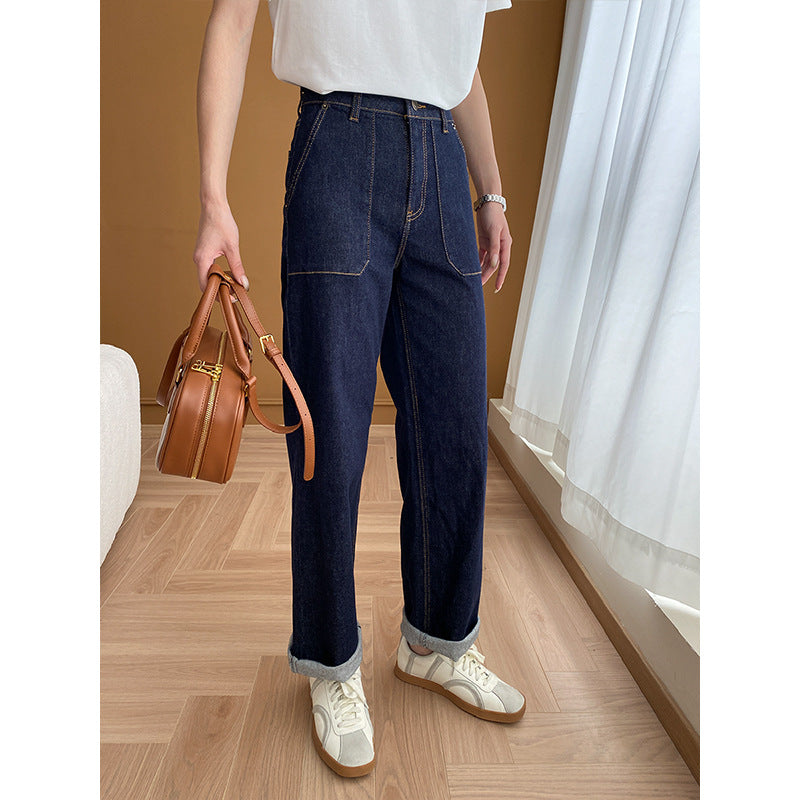 Damen High-Waist Jeans mit lässigem Schnitt und praktischen Taschen Drune