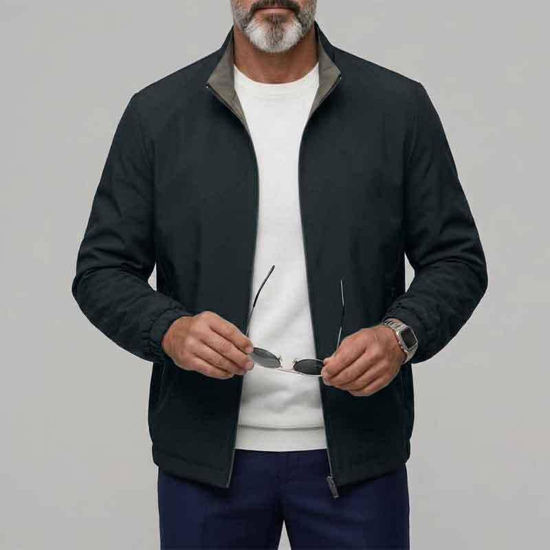 Herren Moderne Übergangsjacke mit hohem Kragen und praktischen Taschen Drune
