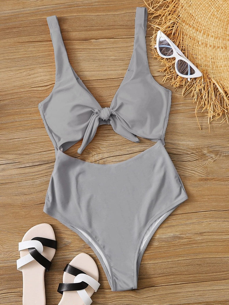 Damen Triangel-Bikini-Set mit verstellbarem Knotendesign Drune