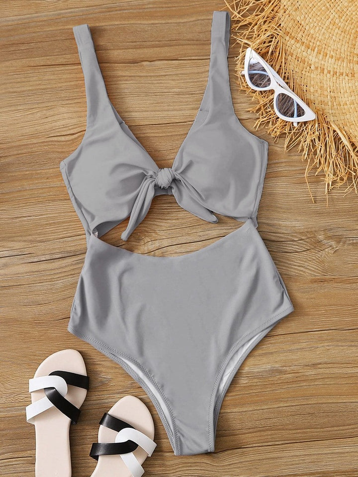 Damen Triangel-Bikini-Set mit verstellbarem Knotendesign Drune
