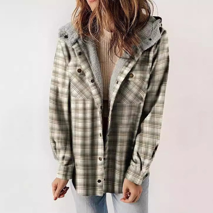 Damen Flanelljacke mit Fleecefutter Drune