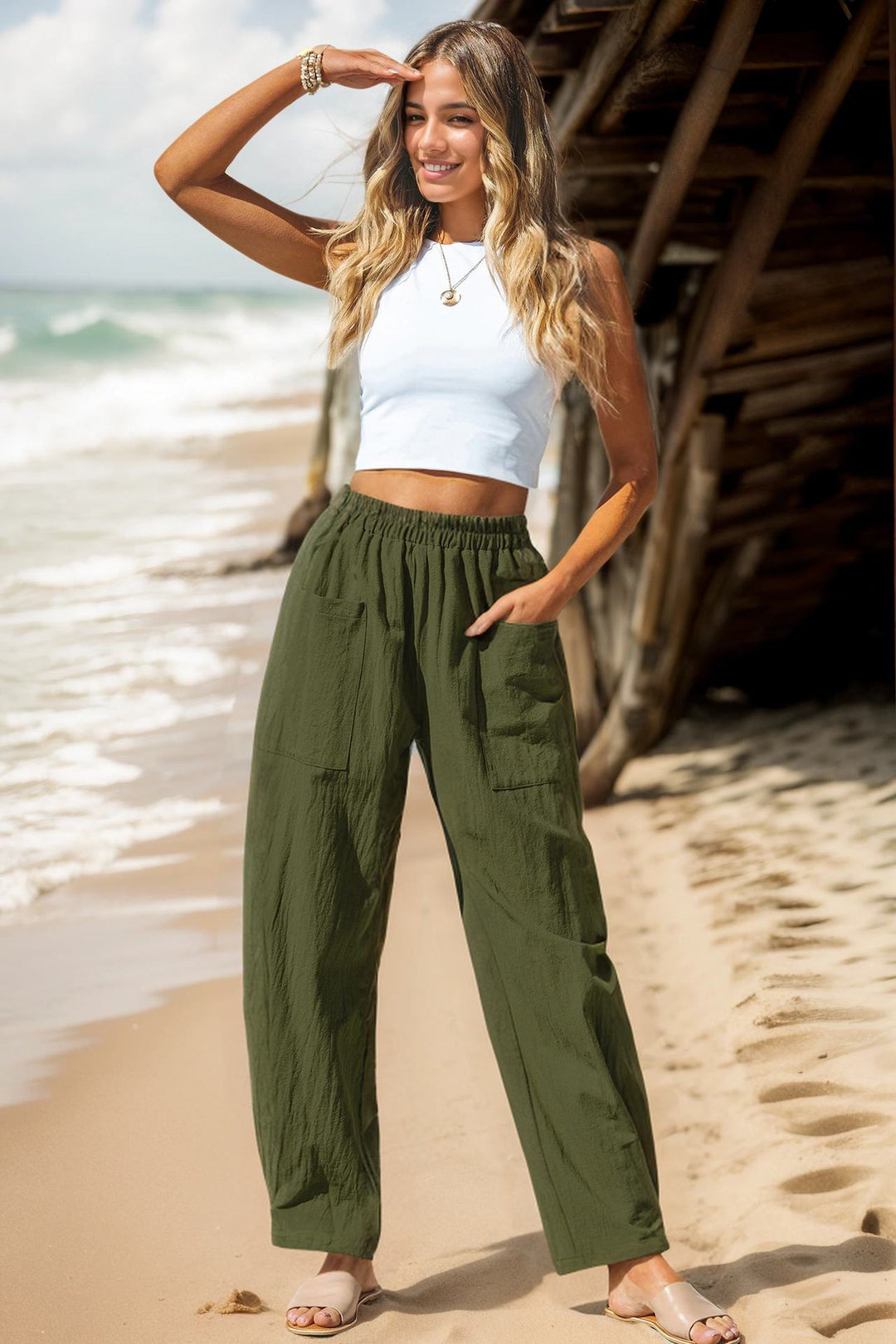 Damen Leichte und lässige Sommerhose Drune