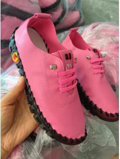 Damen Leichter, weicher Slipper mit handgenähter Gummisohle und elastischer Schnürung Drune