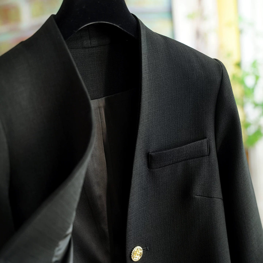 Damen Stilvoller Kurzblazer mit glamourösen Knöpfen Drune