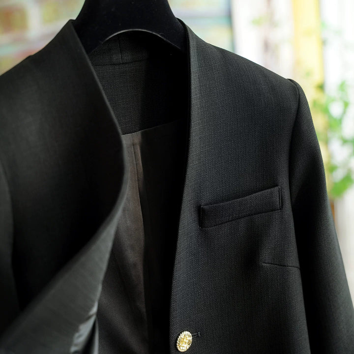 Damen Stilvoller Kurzblazer mit glamourösen Knöpfen Drune