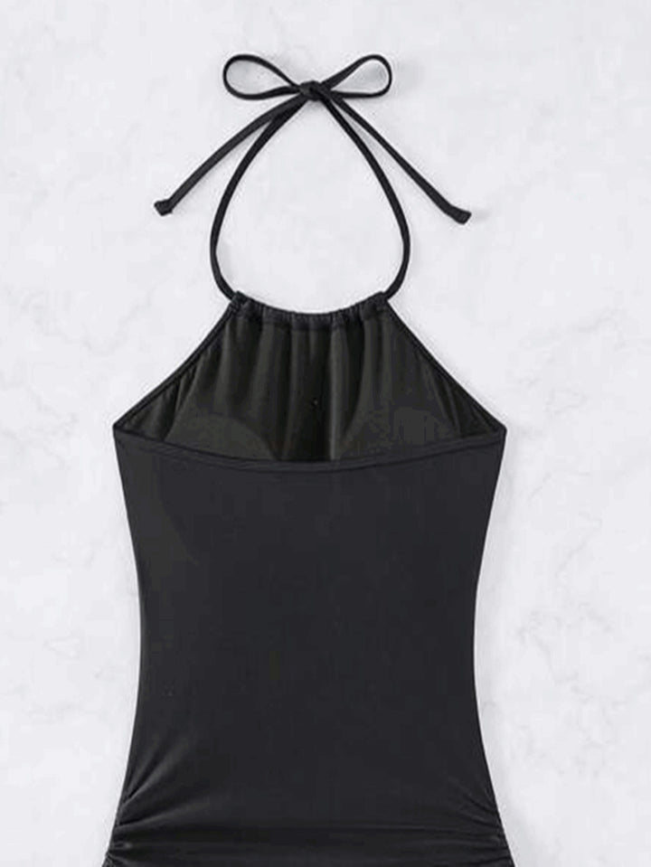 Damen Sportlicher Bikinischwimanzug mit hohem Kragen und verstellbaren Seiten