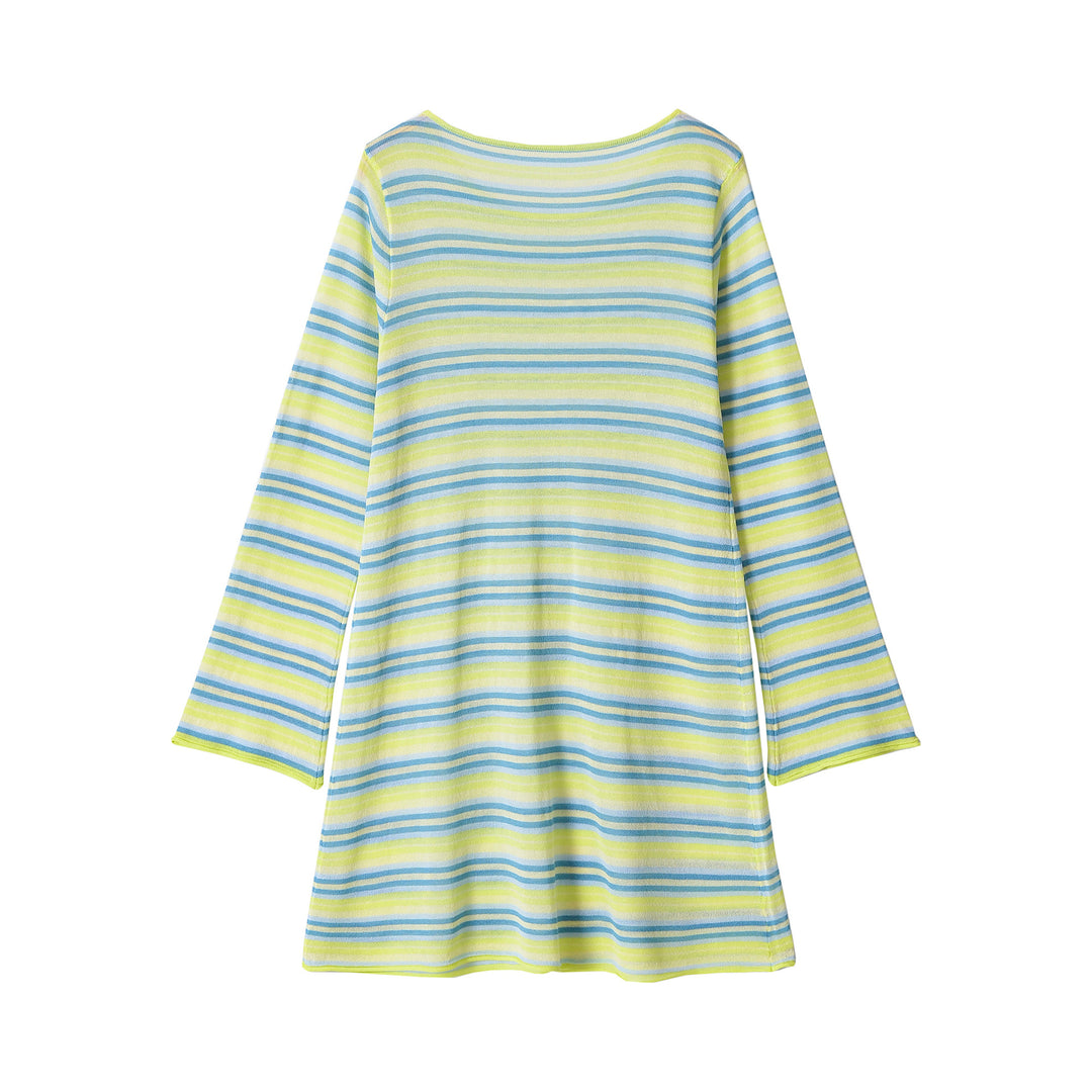 Damen Feinstrick-Longsleeve mit horizontalem Streifenmuster und weitem Ärmelansatz Drune