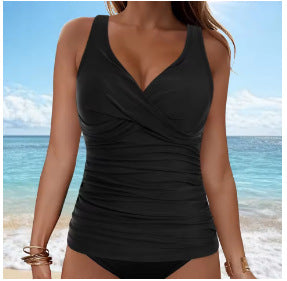 Damen Wickel-Tankini-Oberteil mit figurbetonendem Schnitt Drune