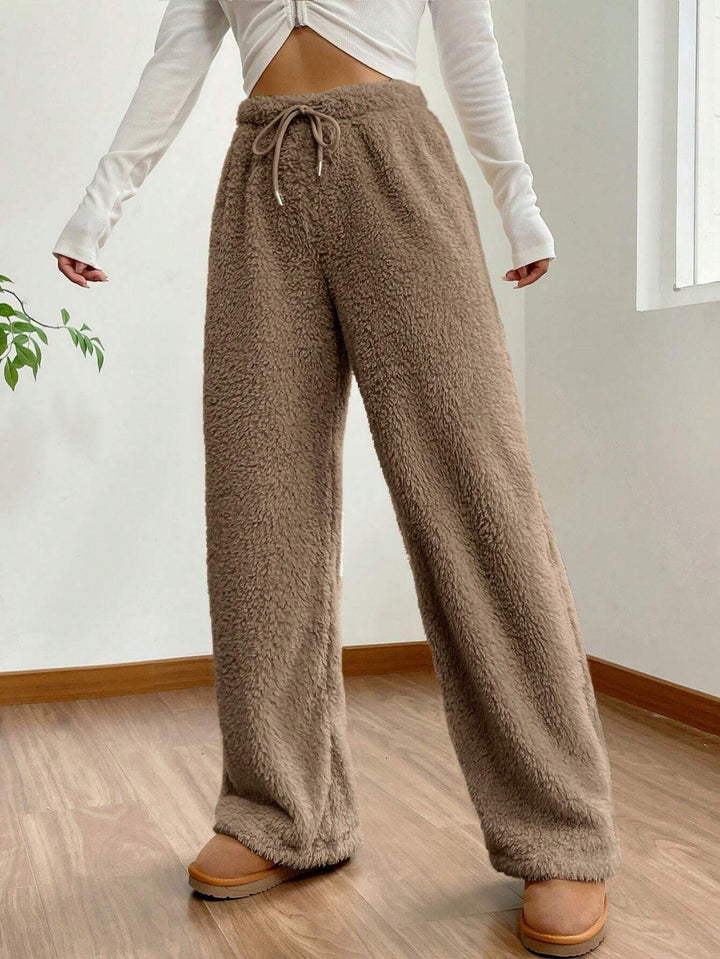 Damen Plüschstoff Freizeithose Drune