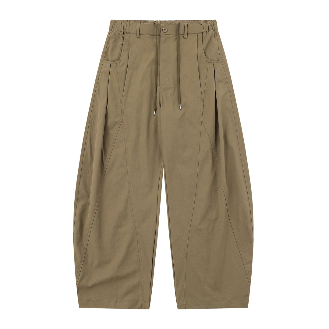 Damen High-Waist Cropped-Cargo-Hose mit abgesteppten Paneelen und Tunnelzug Drune
