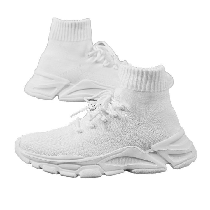 Damen Strick‑Sockensneaker mit hohem Schaft, gepolsterter Plateau‑Laufsohle und elastischem Schnürsystem Drune