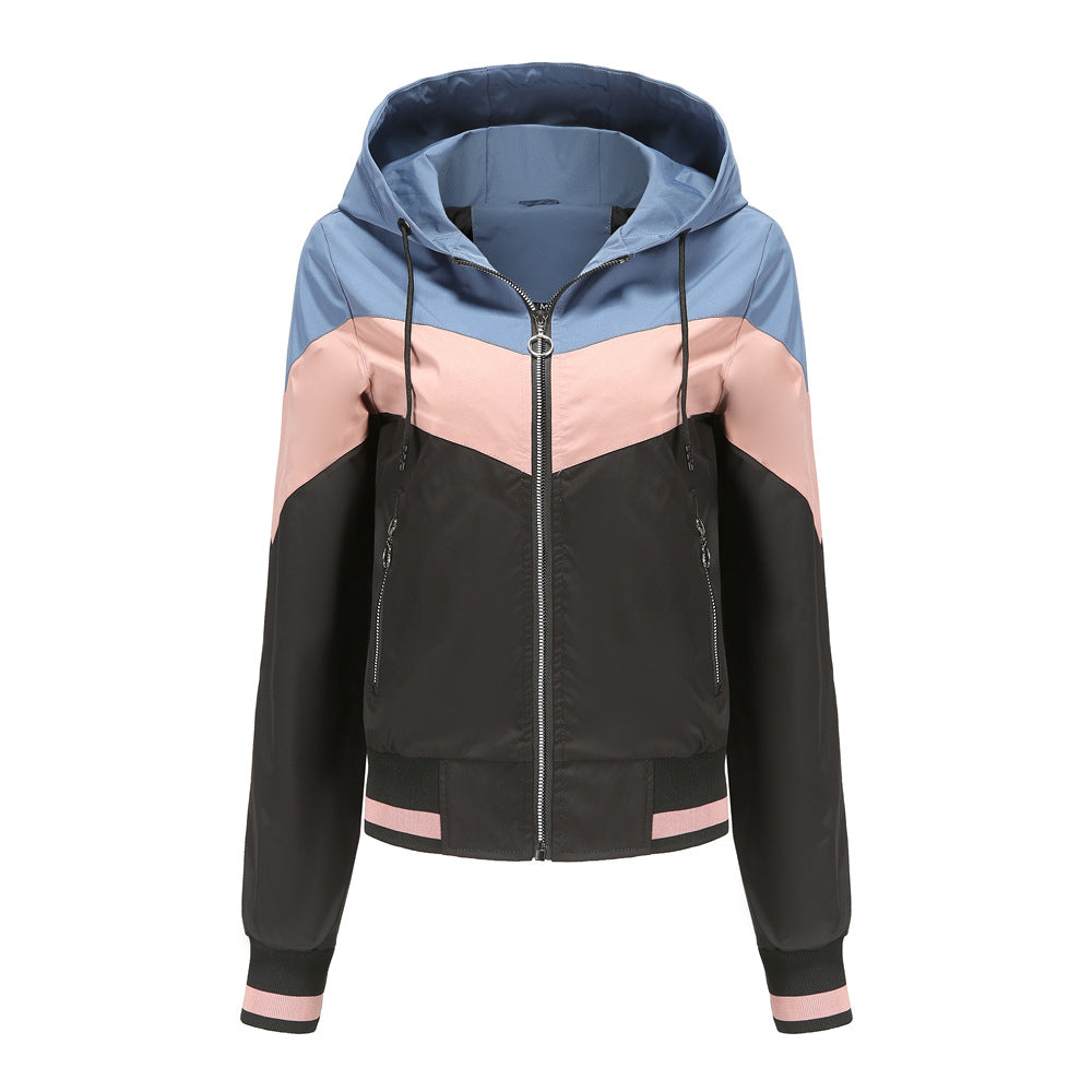 Damen sportliche Windbreaker-Jacke mit praktischen Reißverschlusstaschen Drune