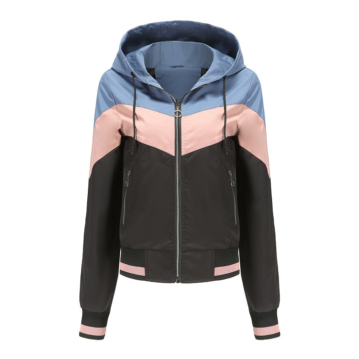Damen sportliche Windbreaker-Jacke mit praktischen Reißverschlusstaschen Drune