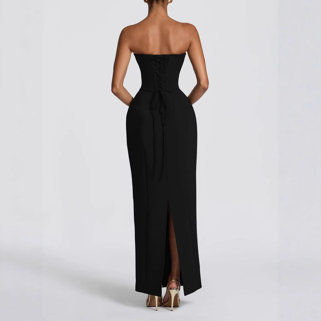 Damen Elegantes Cocktailkleid mit schulterfreiem Schnitt Drune