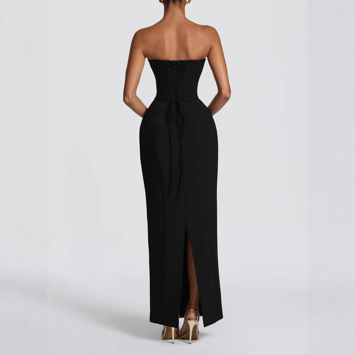 Damen Elegantes Cocktailkleid mit schulterfreiem Schnitt Drune