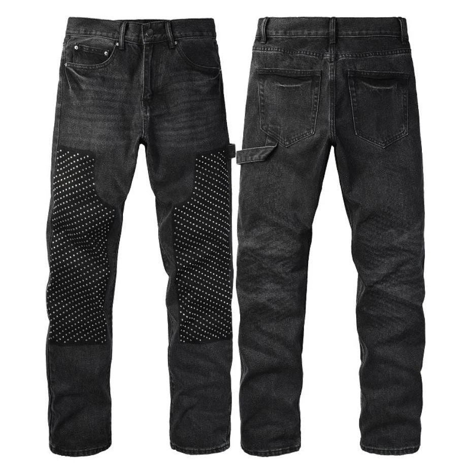 Herren Modische Denim-Hosen mit Kontrast-Patches Drune