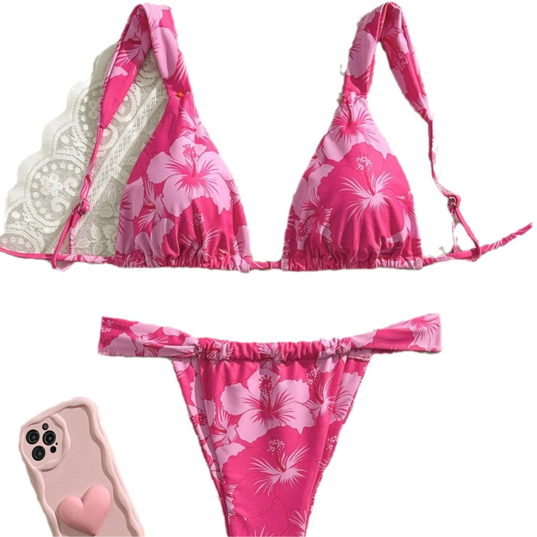 Damen Triangel-Bikini mit verspieltem Mustermix Drune