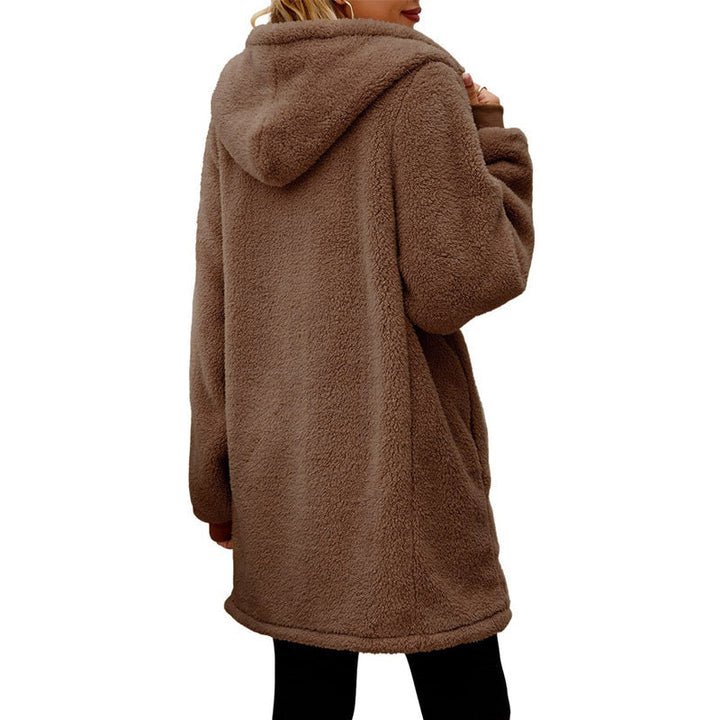 Damen kuschelige Fleecejacke mit Kapuze und Reißverschluss Drune