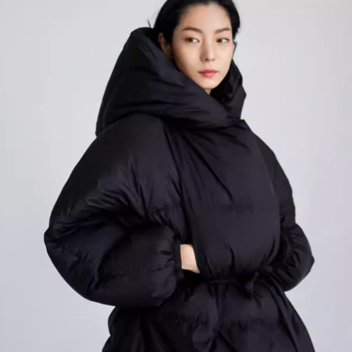 Damen Oversize-Steppmantel aus Daunenoptik mit extragroßer Kapuze Drune