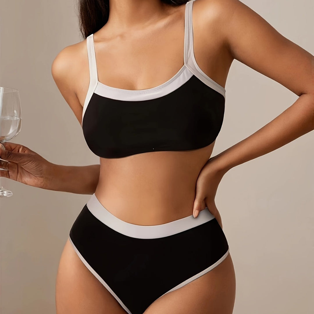 Damen Bikini-Set mit sportlichem Schnitt und hohem Taillenslip Drune