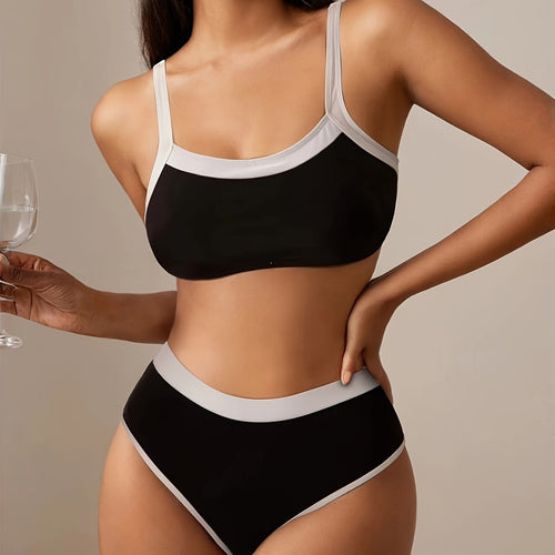 Damen Bikini-Set mit sportlichem Schnitt und hohem Taillenslip Drune