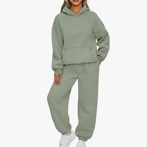 Damen nan gemütliches Oversize Hoodie und Jogginghose Set aus weicher Baumwollmischung Drune