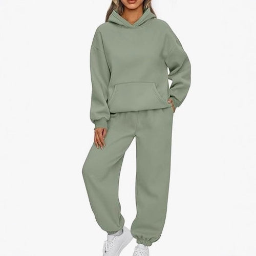 Damen nan gemütliches Oversize Hoodie und Jogginghose Set aus weicher Baumwollmischung Drune