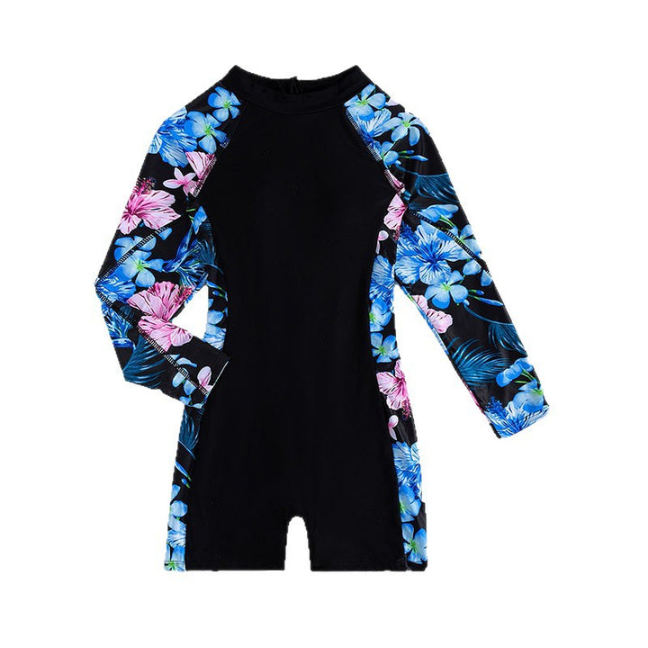 Damen Langarm-Badeanzug mit floralem Design Drune