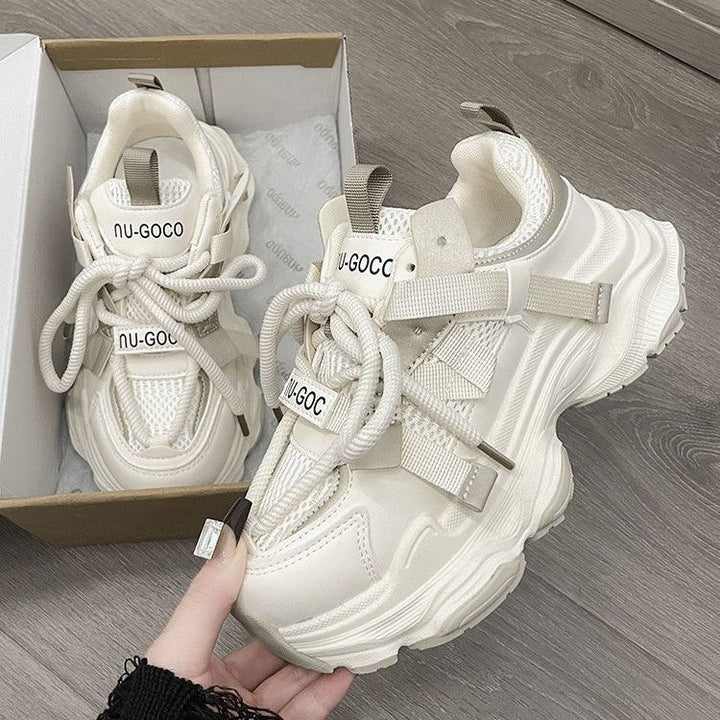 Damen Sportliche Chunky Sneakers mit atmungsaktiver Mesh-Oberfläche und innovativem Schnürsystem Drune