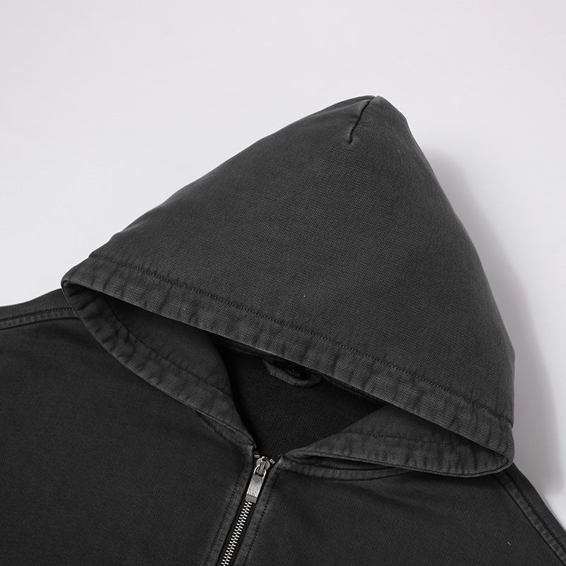 Herren Oversize Kapuzenjacke mit durchgehendem Reißverschluss, fleecegefüttert, Kängurutaschen & gerippten Bündchen Drune