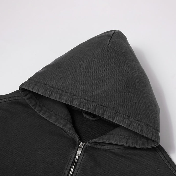 Herren Oversize Kapuzenjacke mit durchgehendem Reißverschluss, fleecegefüttert, Kängurutaschen & gerippten Bündchen Drune