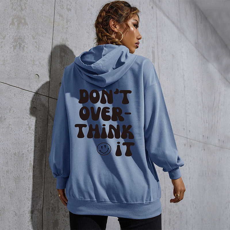 Damen Kapuzenpullover mit Statement-Backprint, Oversize‑Schnitt und gerippten Bündchen Drune