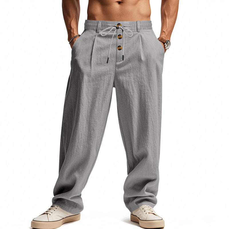 Herren Leinenhose mit Atmungsaktiv & Verstellbarer Kordelzug | Drune