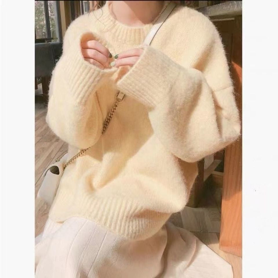 Damen Oversized Strickpullover mit Rippdetails Drune