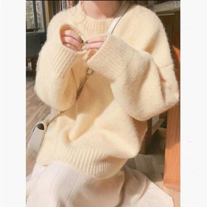 Damen Oversized Strickpullover mit Rippdetails Drune