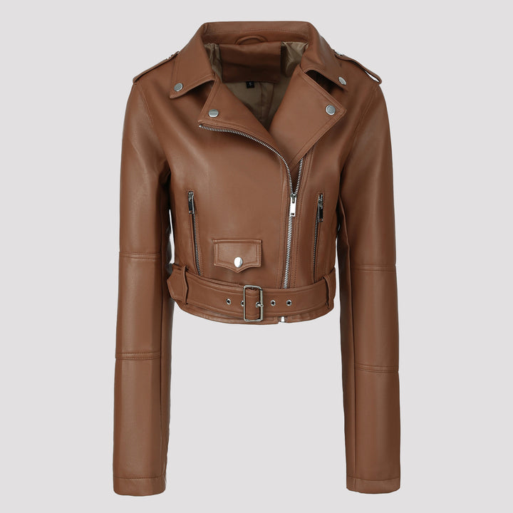 Damen Modische Kurz-Bikerjacke Drune