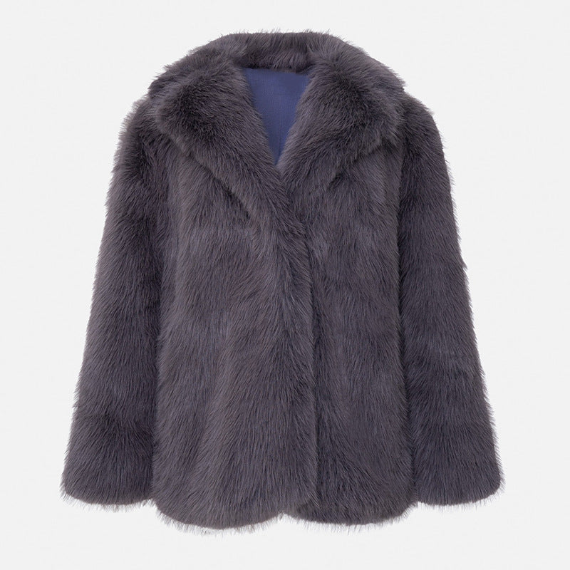 Damen Langfloriger Oversize Kunstpelz‑Mantel mit Boxy‑Silhouette und offenem Schnitt Drune
