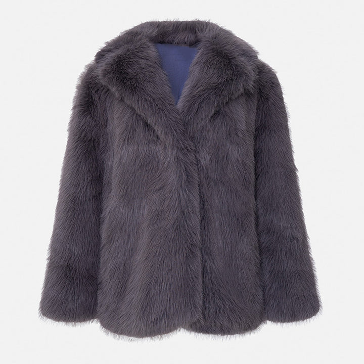 Damen Langfloriger Oversize Kunstpelz‑Mantel mit Boxy‑Silhouette und offenem Schnitt Drune