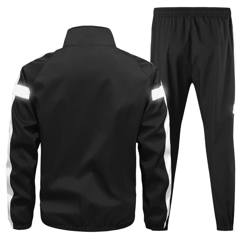 Herren Sportliches Trainingsanzug-Set mit Reißverschlussjacke, Jogginghose und reflektierenden Einsätzen Drune