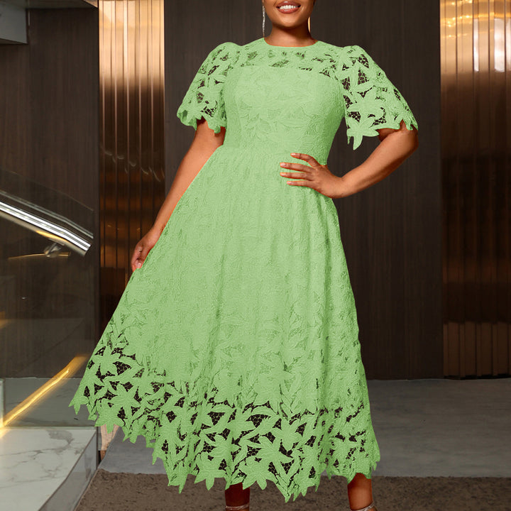 Damen Spitzen-Maxikleid mit floralem Design Drune