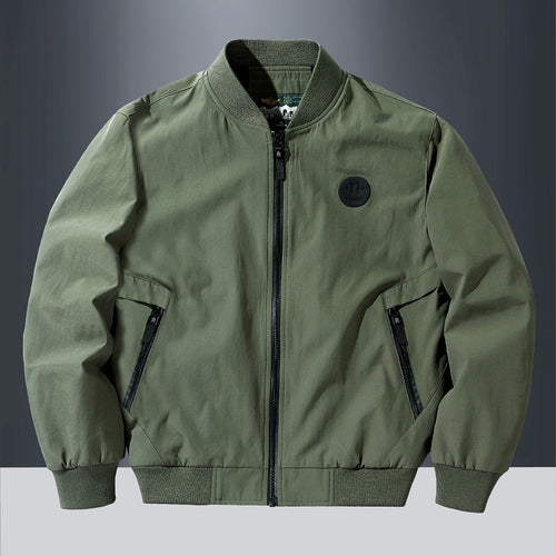 Leichte, militärisch inspirierte Herren-Bomberjacke von  mit schrägen Reißverschluss-Handtaschen und gerippten Abschlüssen Drune