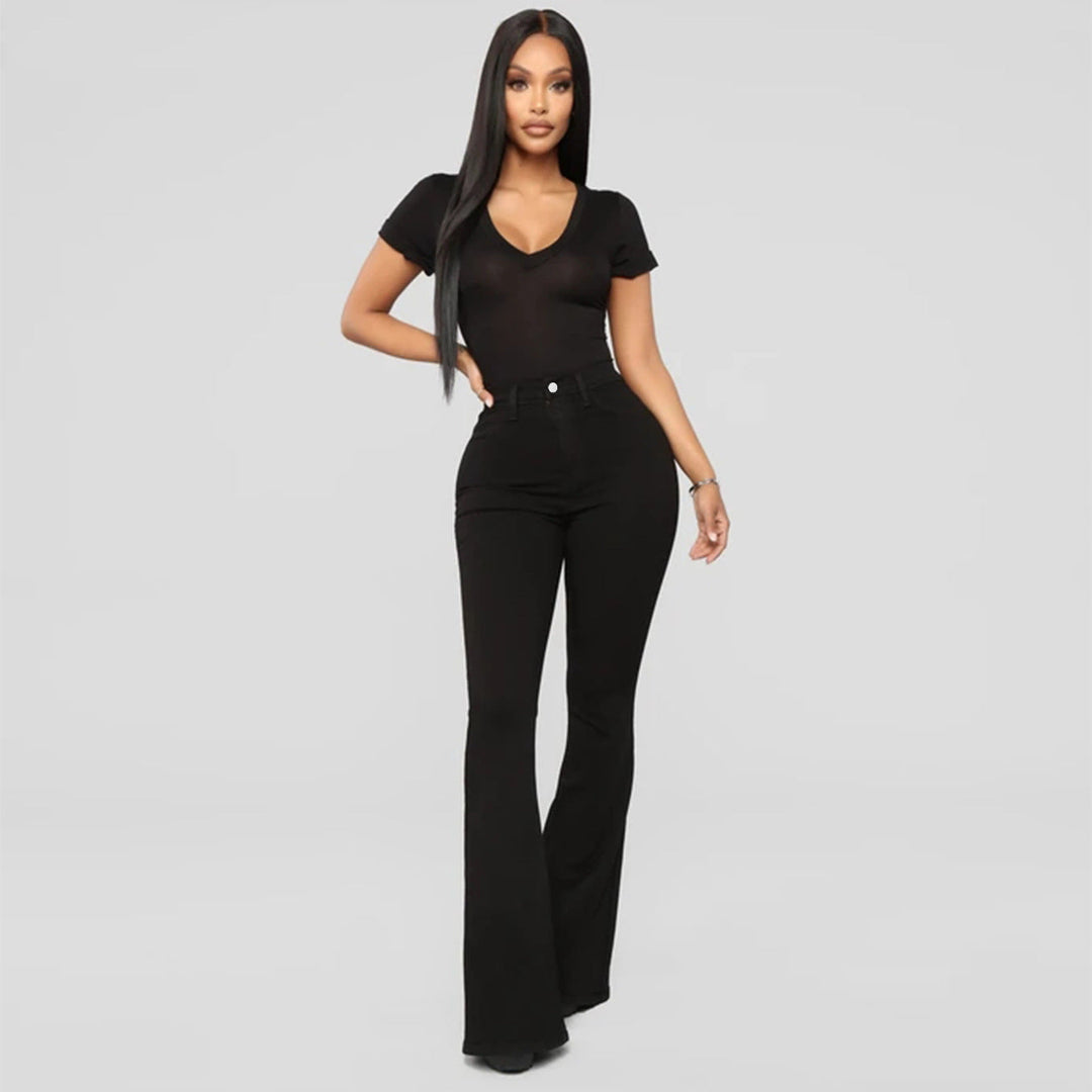 Drune | Damen Hohe Taille Demon Jeans mit Geradem Bein