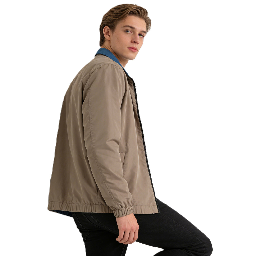 Herren Leichte Packbare Windbreaker-Jacke mit Zweiwege-Reißverschluss Drune