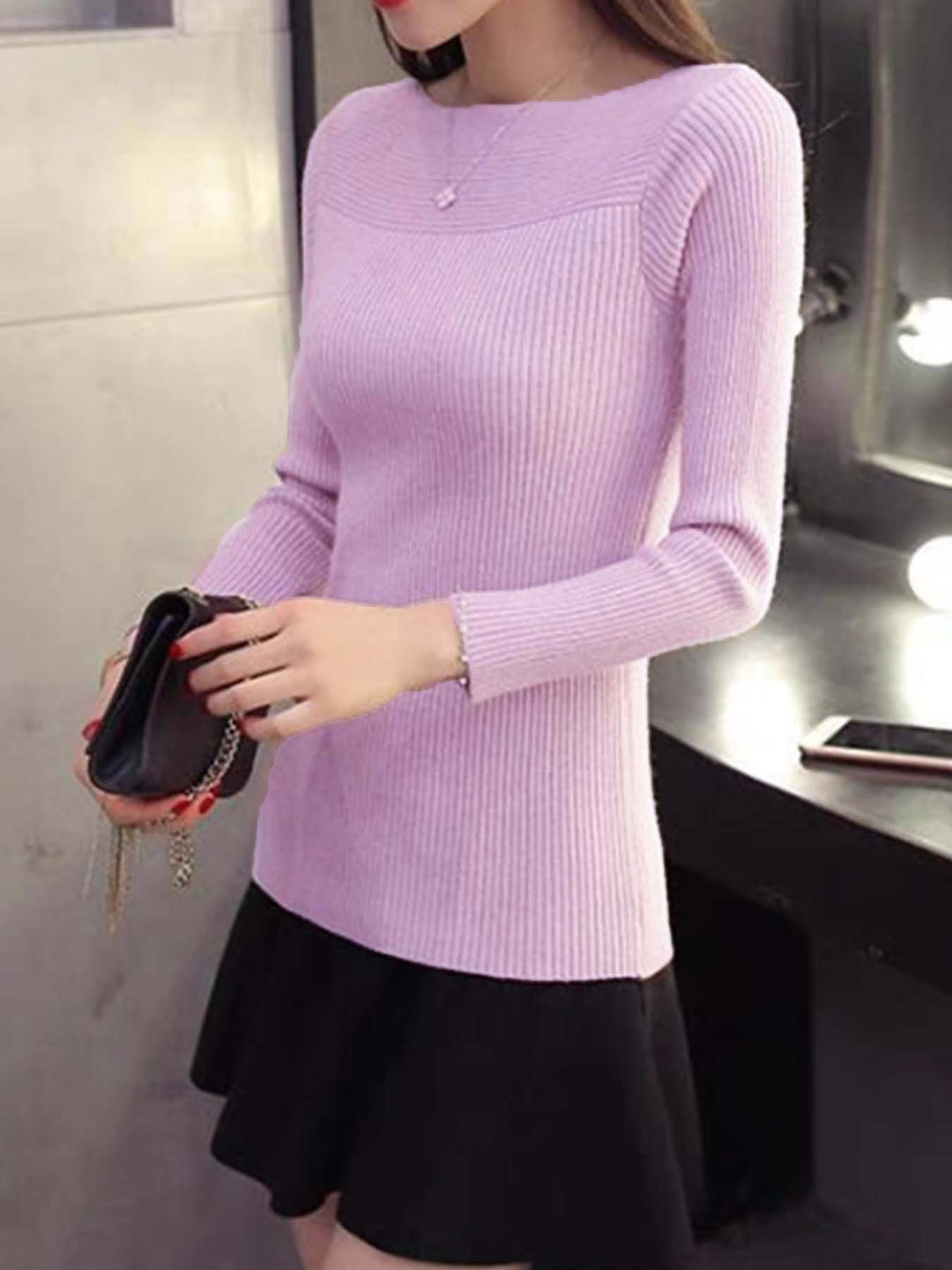 Damen Langärmliges, elegantes Strickoberteil Drune