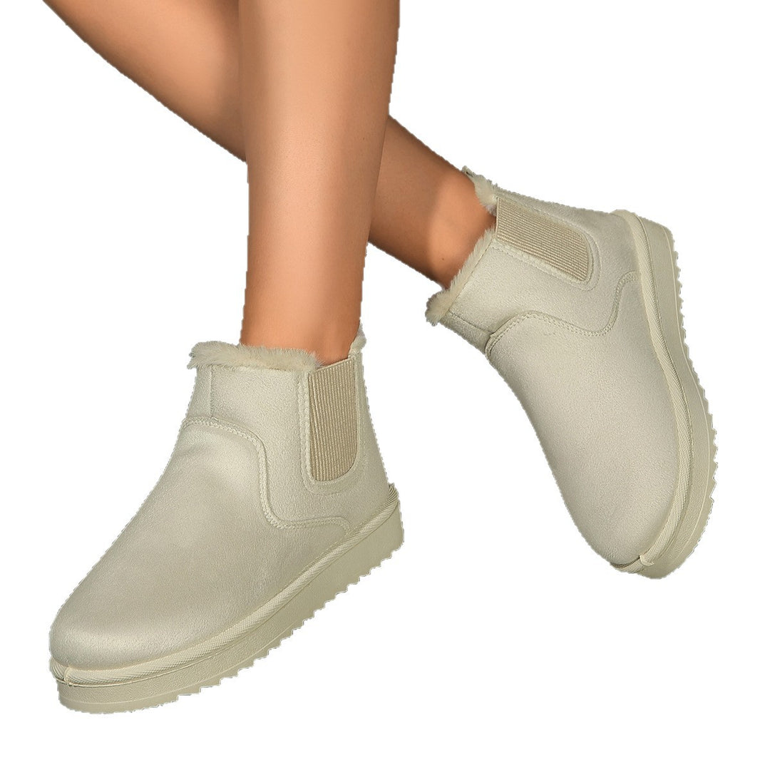 Damen  Chelsea-Boots mit warmem Teddyfutter, elastischem Seiteneinsatz und rutschfester Profilsohle Drune